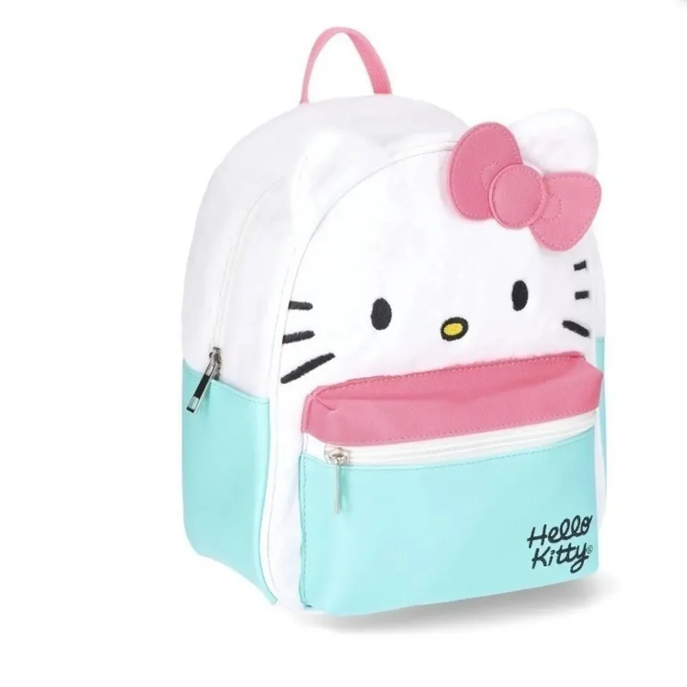 Sanrio Hello Kitty Women's Mini Backpack White‎ Pink Teal Plush Bag NWT